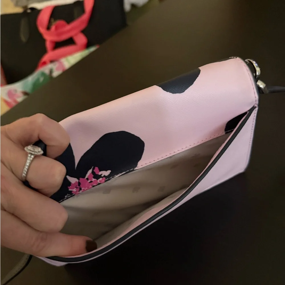 KATE SPADE PINK FLORAL CONVERTIBLE CROSSBODY - Picture 4 of 5